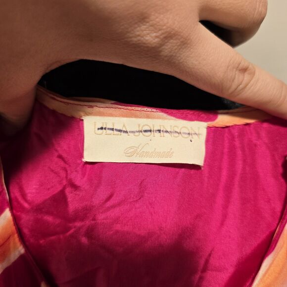 Ulla Johnson Lali Handmade 100% Silk Gown Dress Tigerlily Sz 6 One Shoulder Maxi - Picture 11 of 16